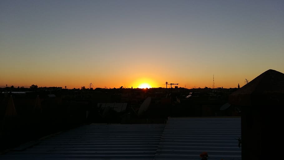 marrakech, tourism, morocco, sunset, sky, architecture, building exterior HD wallpaper