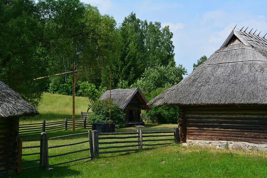 open air museum, architecture, lithuania, rumsiskes, countryside, HD wallpaper