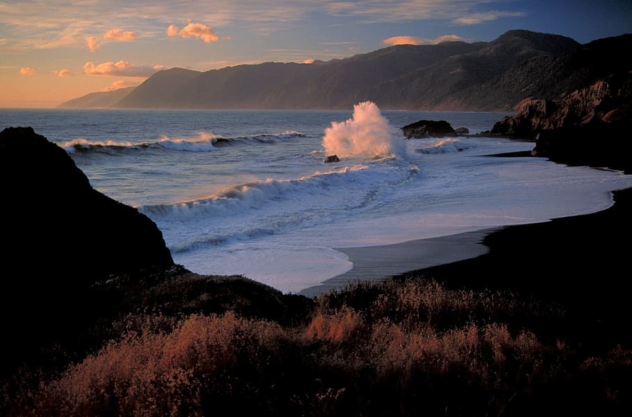 beach, wilderness, landscape, coast, surf, shore, scenic, rock HD wallpaper