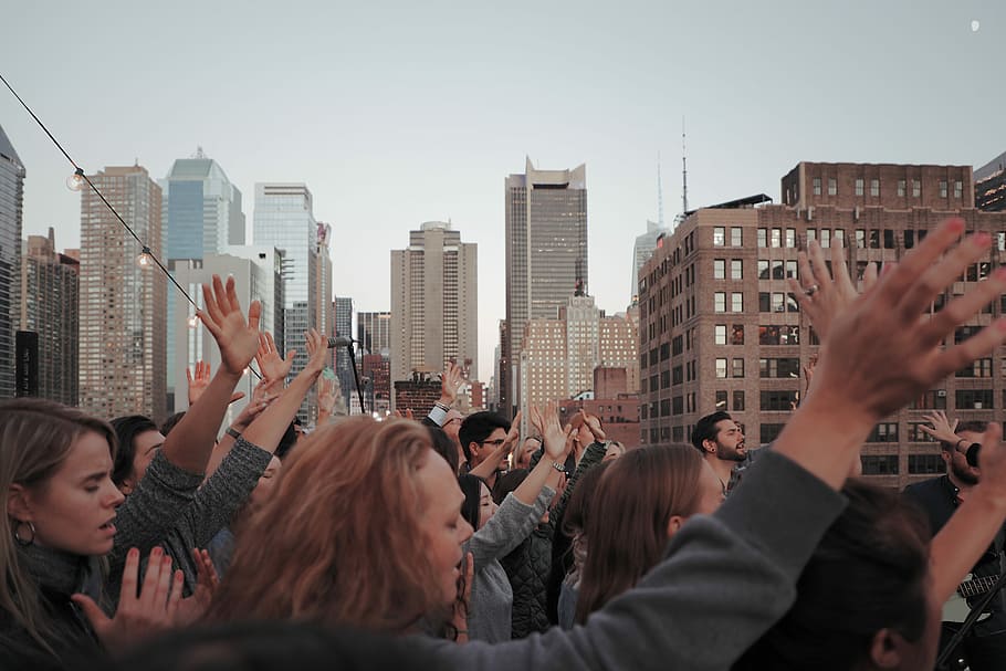 HD wallpaper: group of people waving their hands, group of people ...