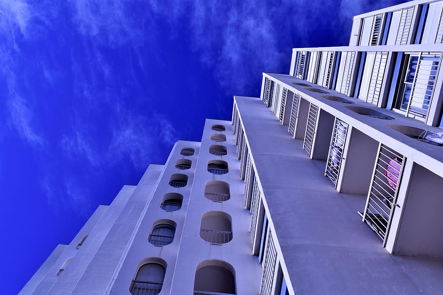 architecture, building, mediterranean house, blue, built structure HD wallpaper