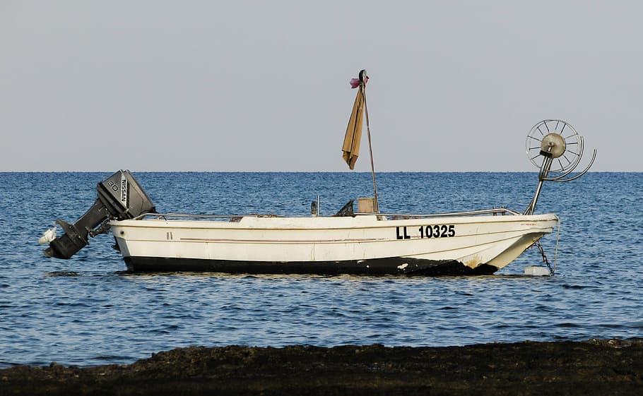 boat, outboard engine, sea, summer, equipment, nautical vessel HD wallpaper