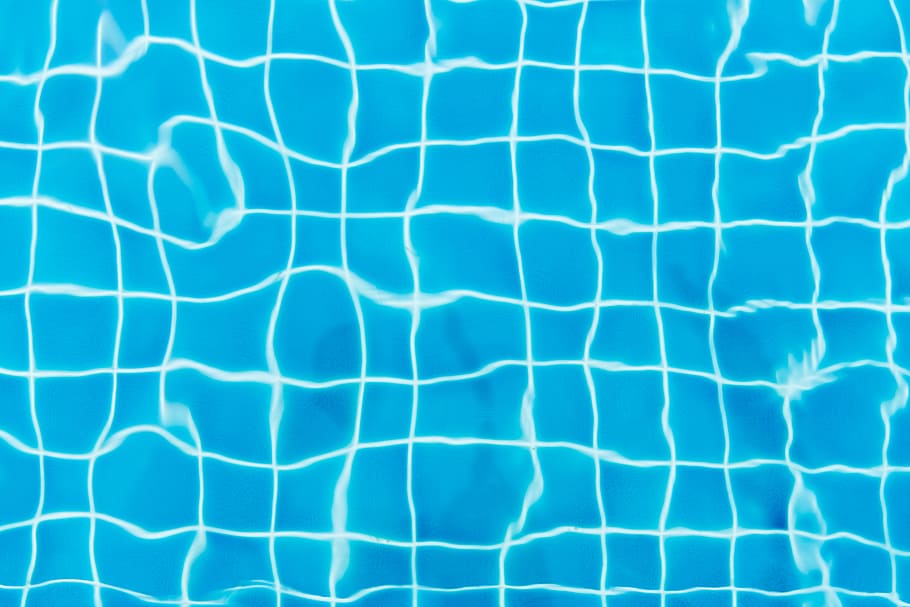 Top View Photography of Blue Pool Tiles, ripples, swimming pool HD wallpaper