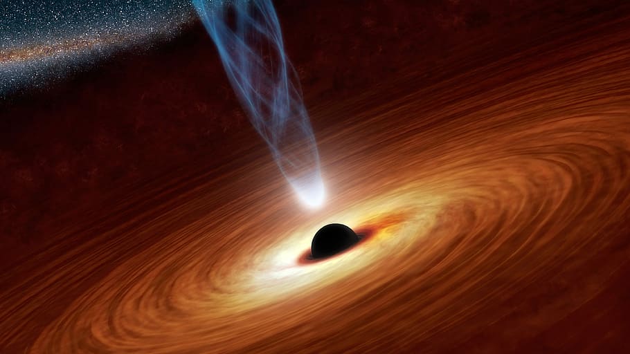Artists drawing of a black hole, event horizon, photos, gravity, HD wallpaper