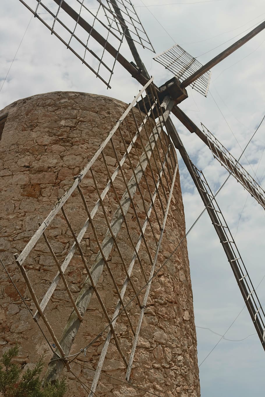 mill, old, stain, sky, low angle view, nature, fuel and power generation HD wallpaper
