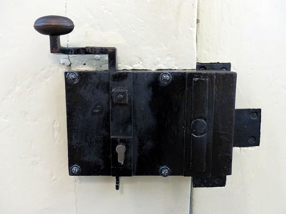 castle, elder, lock, closed, historically, safety, close-up HD wallpaper
