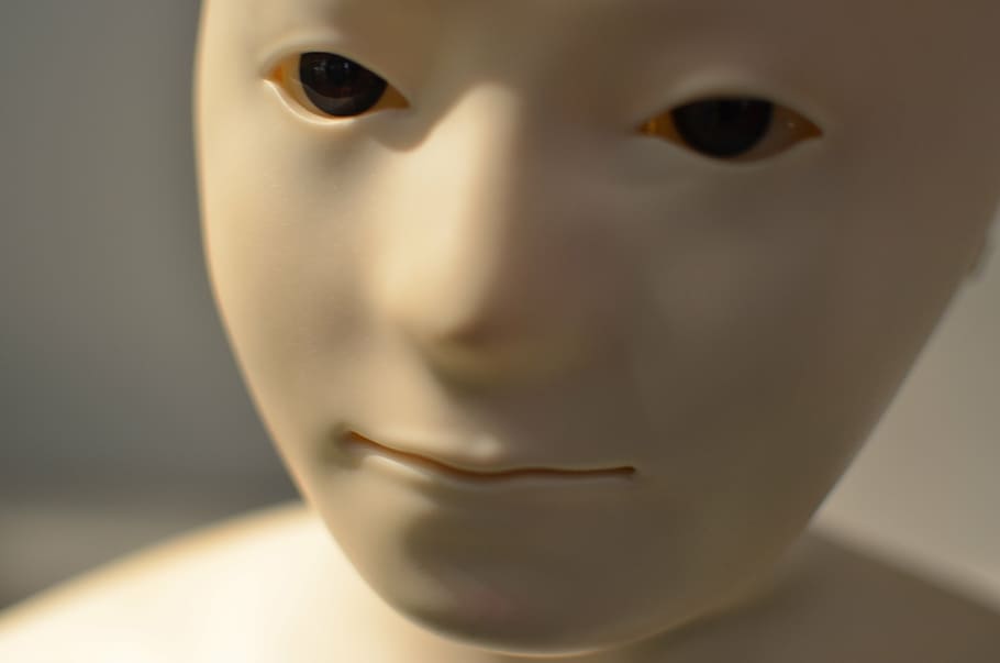 white face doll closeup photography, humanoid, robot, artificial intelligence HD wallpaper
