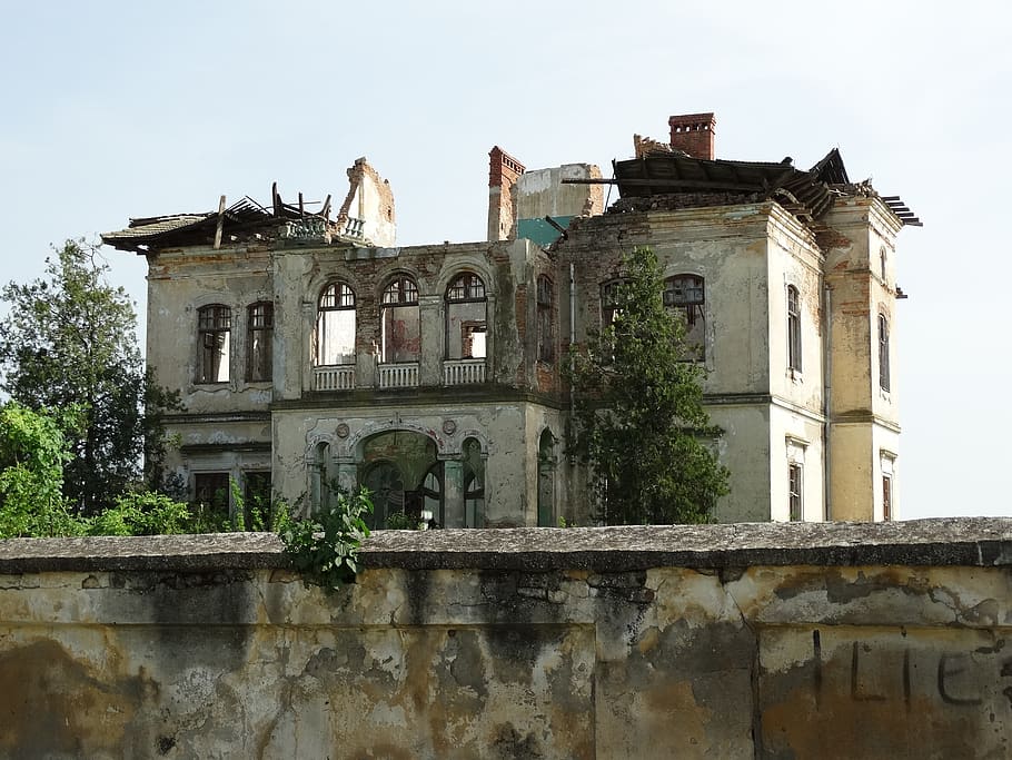 mansion, g, nada, old, degraded, ruin, architecture, built structure, HD wallpaper