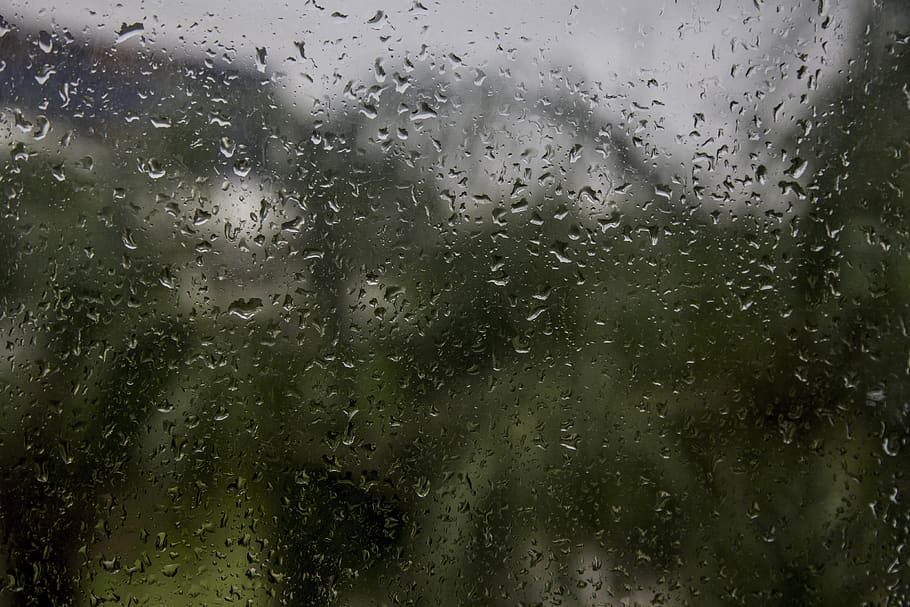 rain, texture, window, drop, wet, water, glass - material, transparent HD wallpaper