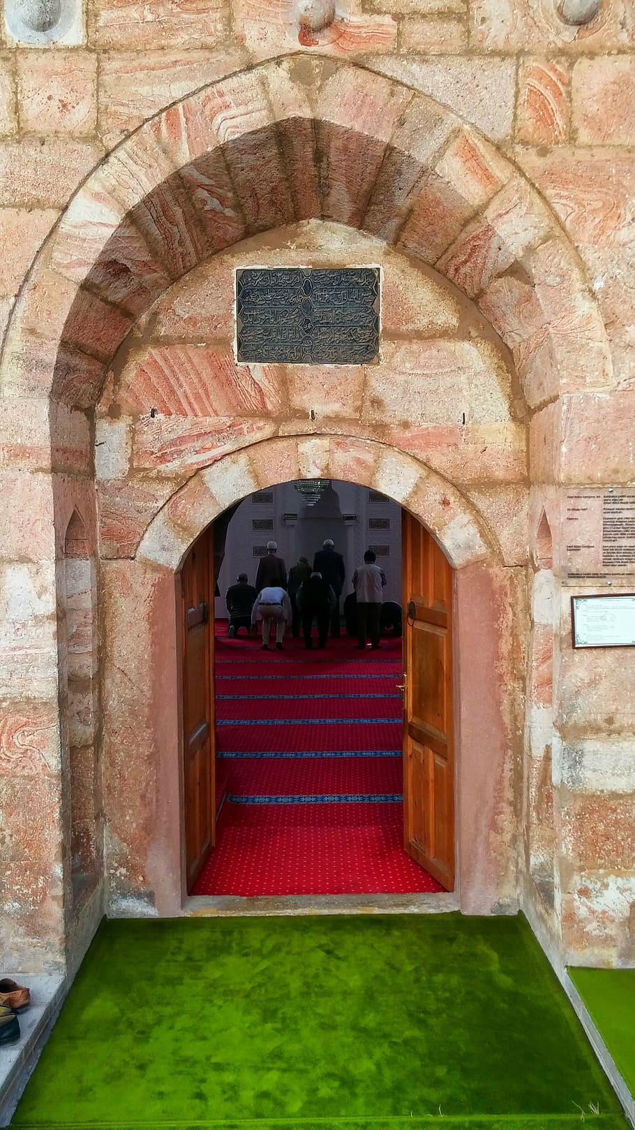 turkey, ankara, beypazari, cami, door, green, wall relief, inscription HD wallpaper