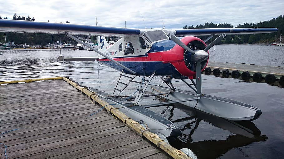 float plane, salt spring island, dock, canada, transportation HD wallpaper