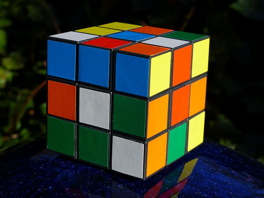 magic cube, colorful, play, puzzle, multi colored, focus on foreground HD wallpaper