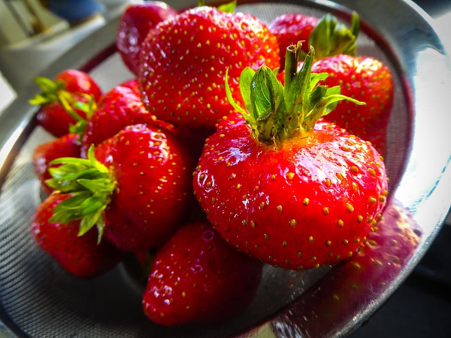 strawberries, fruit, strawberry, red, juicy, ripe, sweet, dessert HD wallpaper