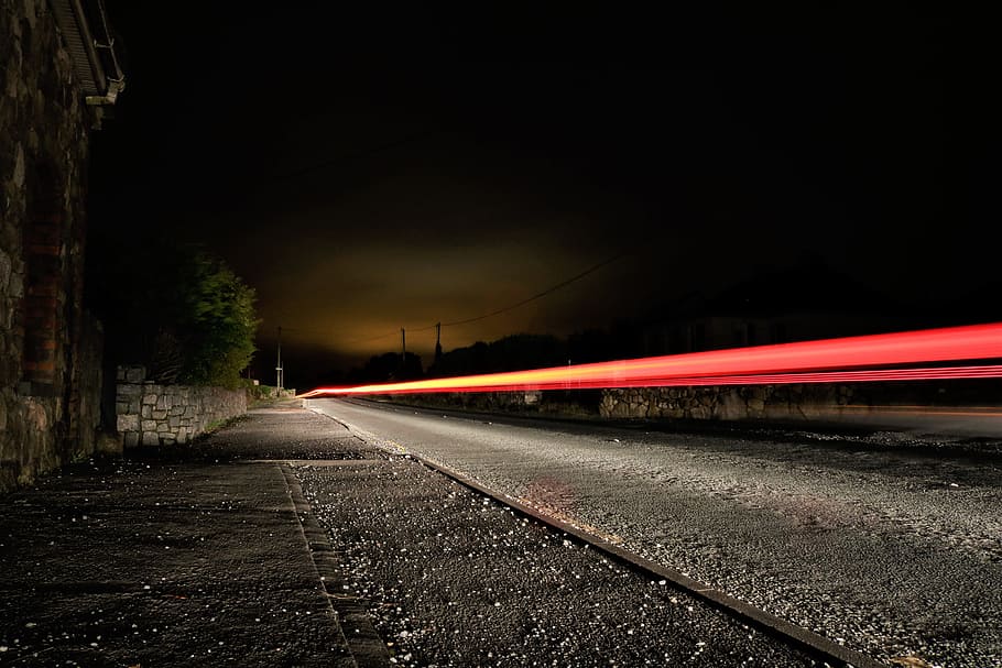 traffic, highway, lighting, night, road, long exposure, movement HD wallpaper