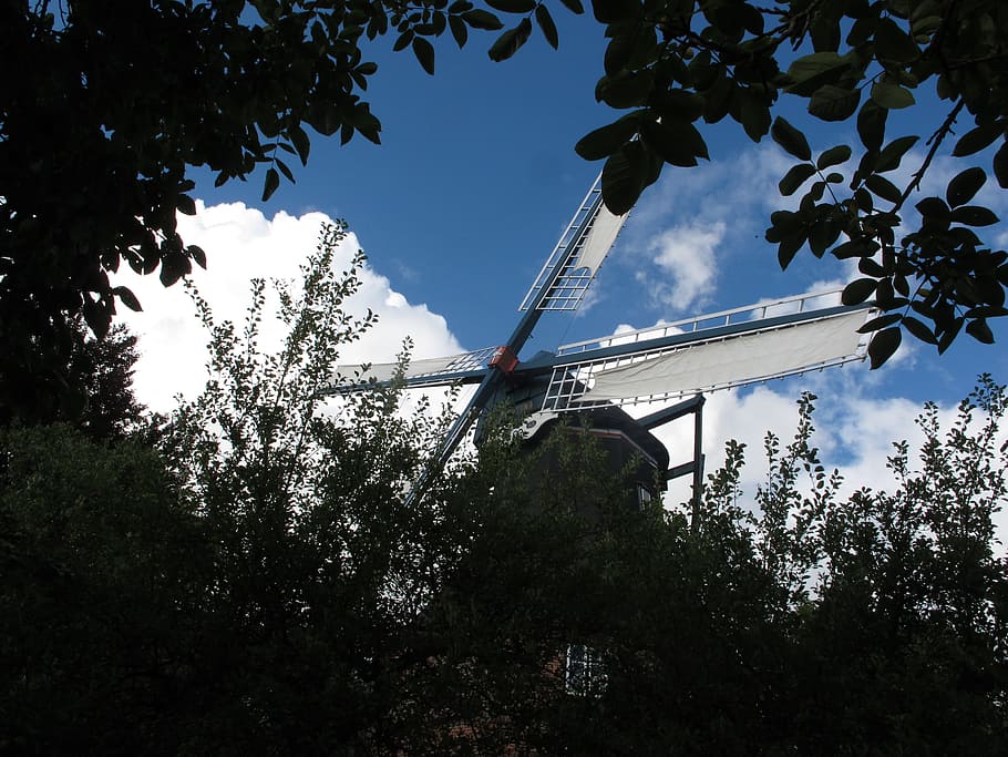 Old Windmill, Monument, Sail, wing, tree, sky, architecture HD wallpaper