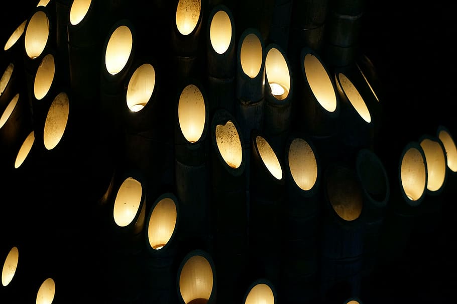 lantern, fire, bamboo lantern, illuminated, no people, lighting equipment HD wallpaper
