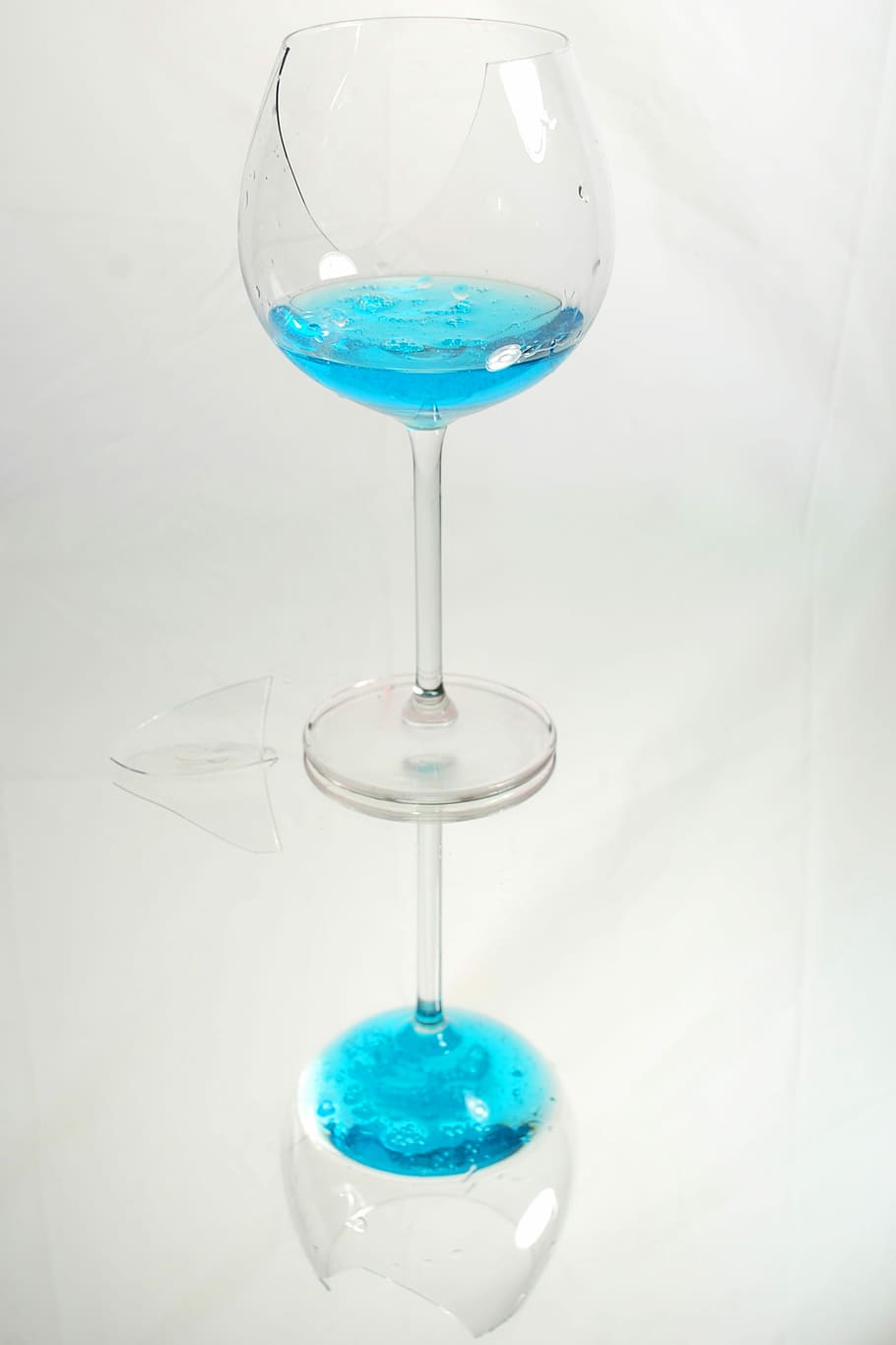 Glass, Break, Broken, Fragile, blue, studio shot, white background HD wallpaper