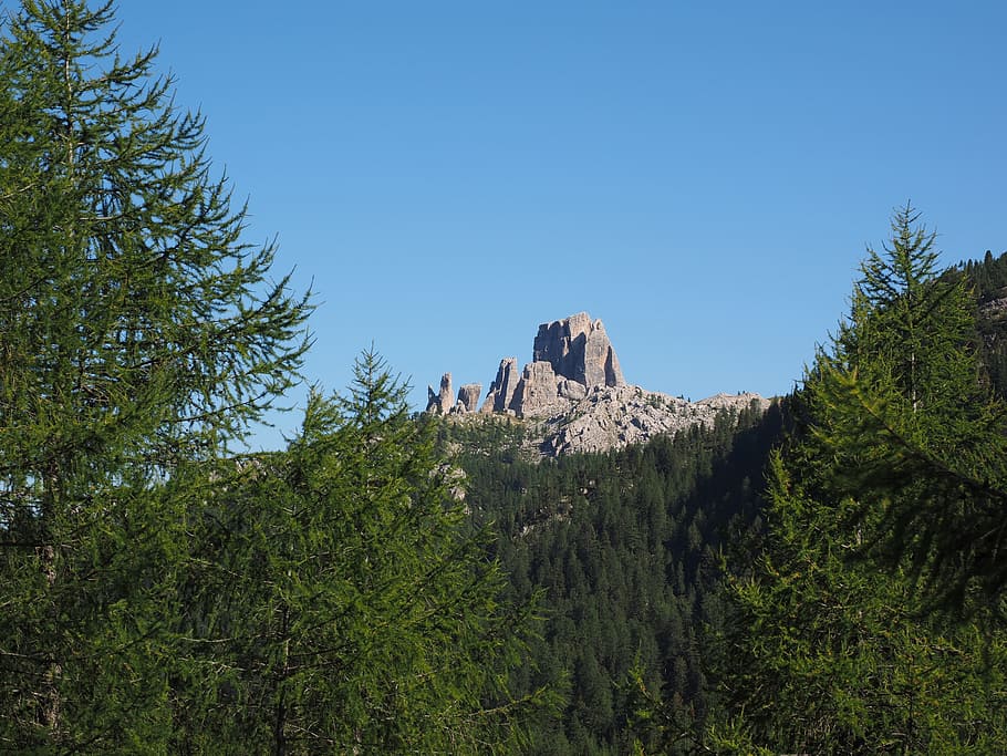 cinque torri, five towers, mountain, mountain group, ampezzo dolomites, HD wallpaper