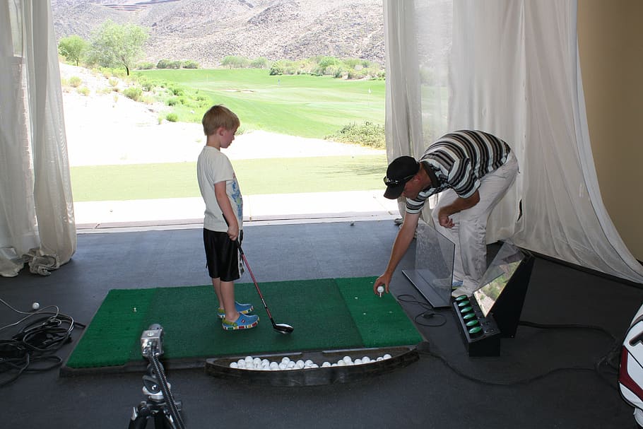 golf, junior golf, practise, training, sport, child, full length HD wallpaper