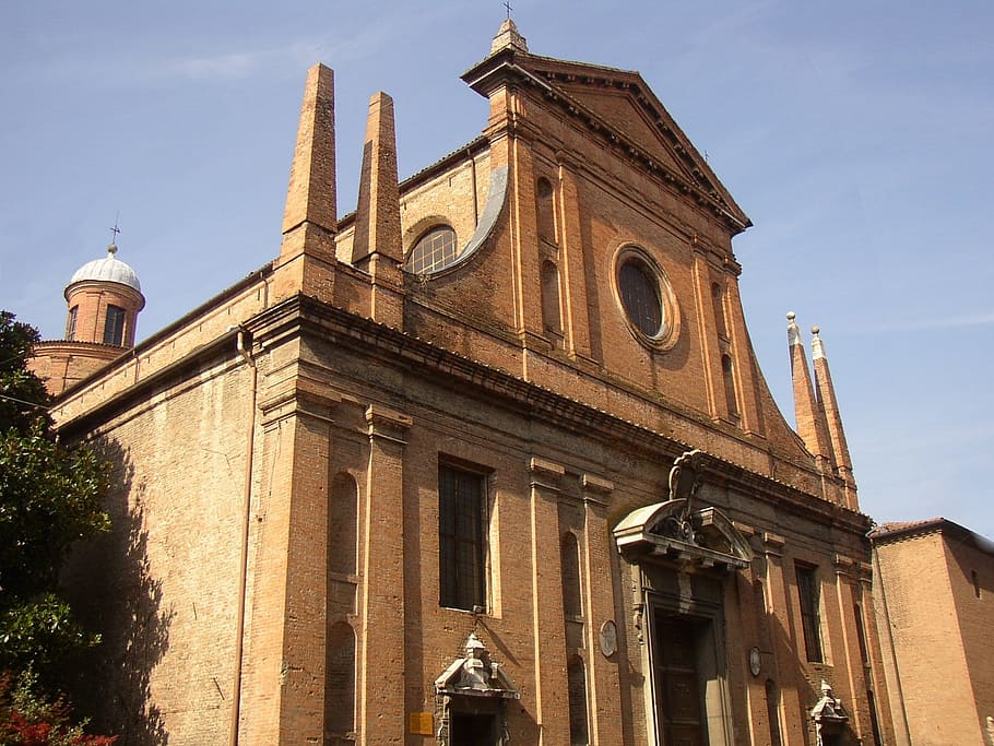 ferrara, emilia, romagna, church, cloister, san, paul, built structure HD wallpaper
