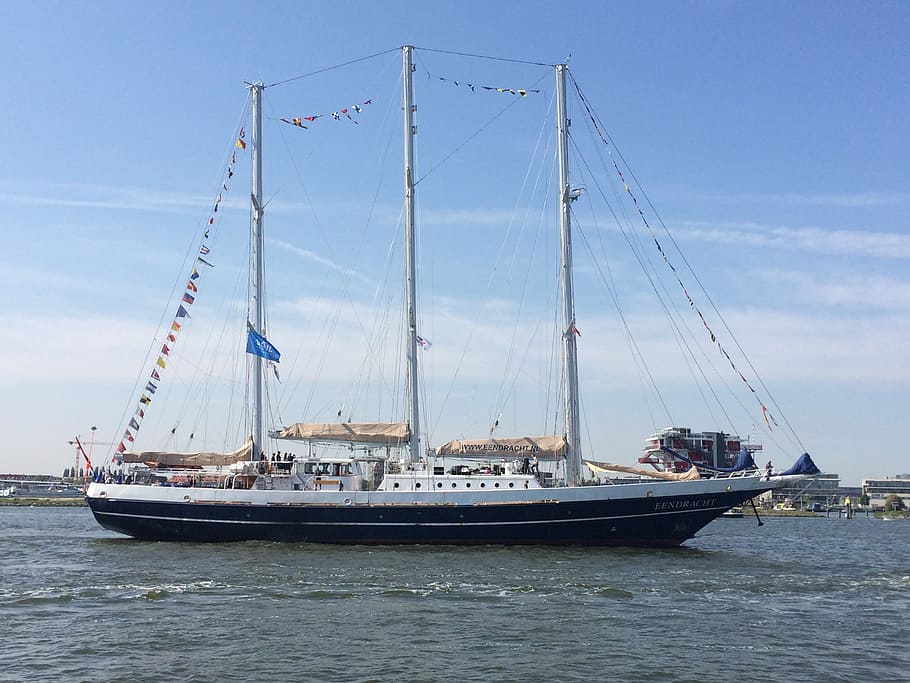 boat, viola, eendracht, nautical Vessel, sea, harbor, sailboat HD wallpaper