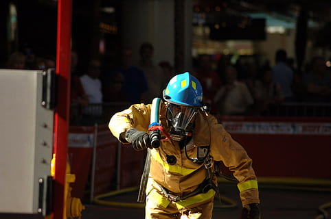 fireman carrying hose, Competition, Emergency, fast, equipment HD wallpaper