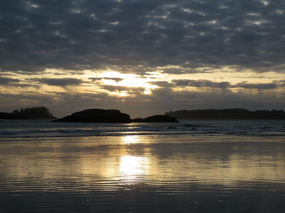 sunset, beach, ocean, beach sunset, sea, sky, sand, coast, water HD wallpaper