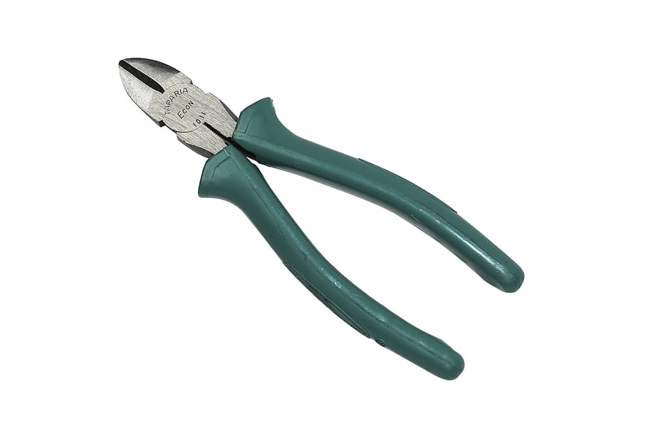 green cutter pliers, Equipment, Tool, industrial, metal, repair HD wallpaper