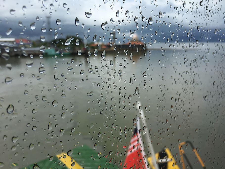 Raindrops, Droplet, window, glass - material, water, wet, transparent HD wallpaper
