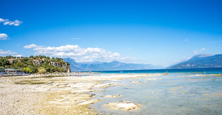 Lake Garda, Sirmione, Beach, Water, italy, landscape, nature, HD wallpaper