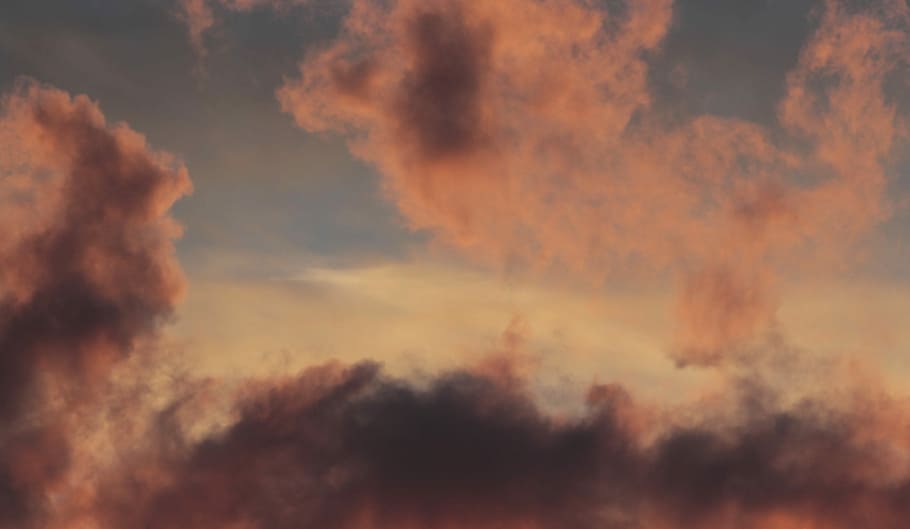 cumulus clouds, sky, nature, dawn, morgenstimmung, landscape HD wallpaper