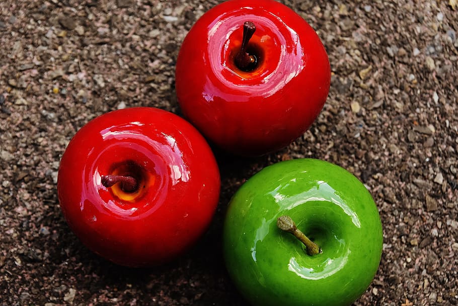 Apple, Red, Green, Fruit, Deco, decoration, red apple, green apple HD wallpaper