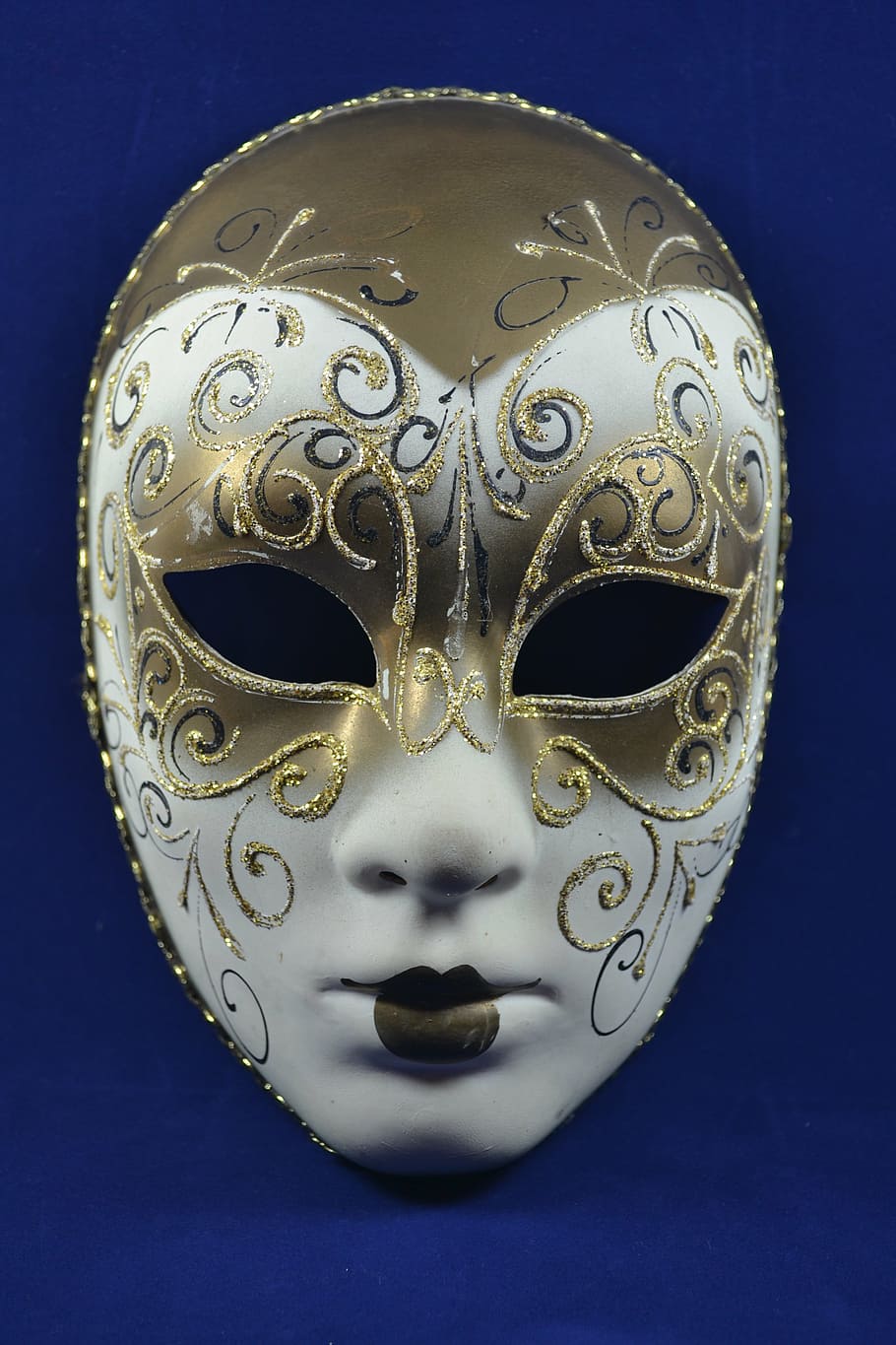white and brown floral masquerade, mask, carnival, venice, gold