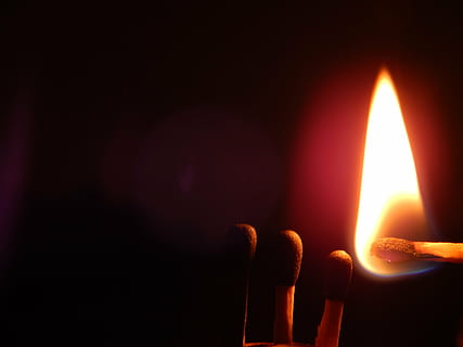 match lighting, fire, burning, flame, matchstick, matches, heat - temperature HD wallpaper