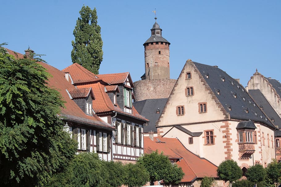 castle tower, truss, old town, architecture, building exterior HD wallpaper