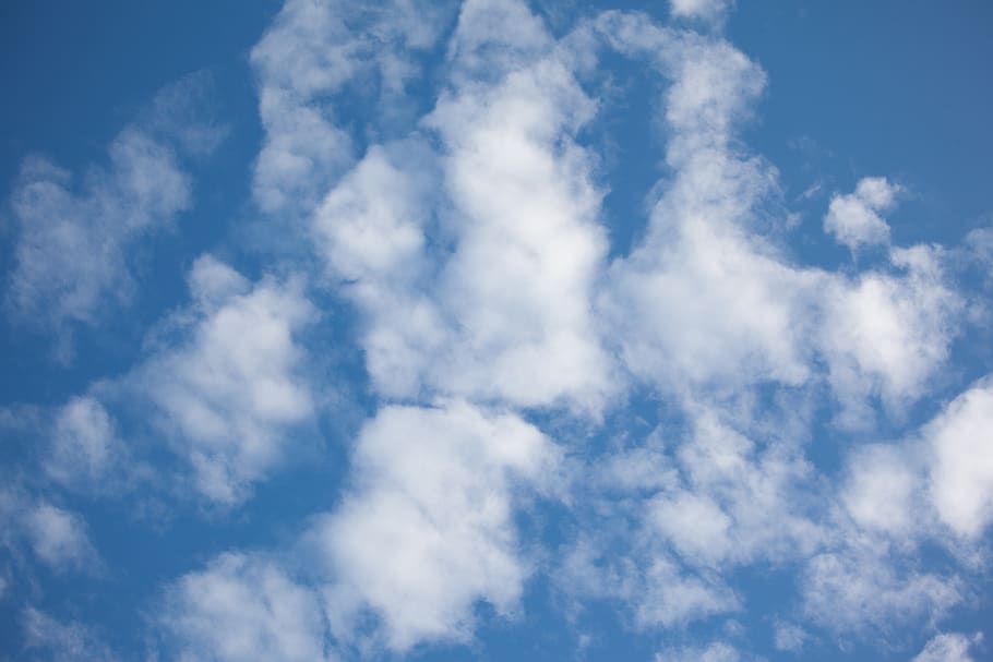 blue sky, white clouds, clear light, saturated, cloud - sky HD wallpaper