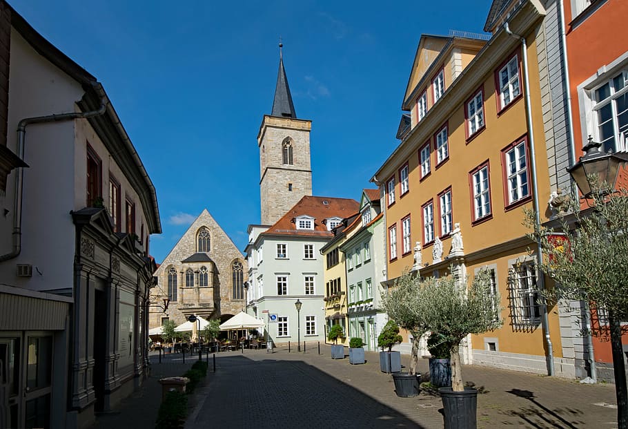 erfurt, thuringia germany, old town, old building, places of interest, HD wallpaper