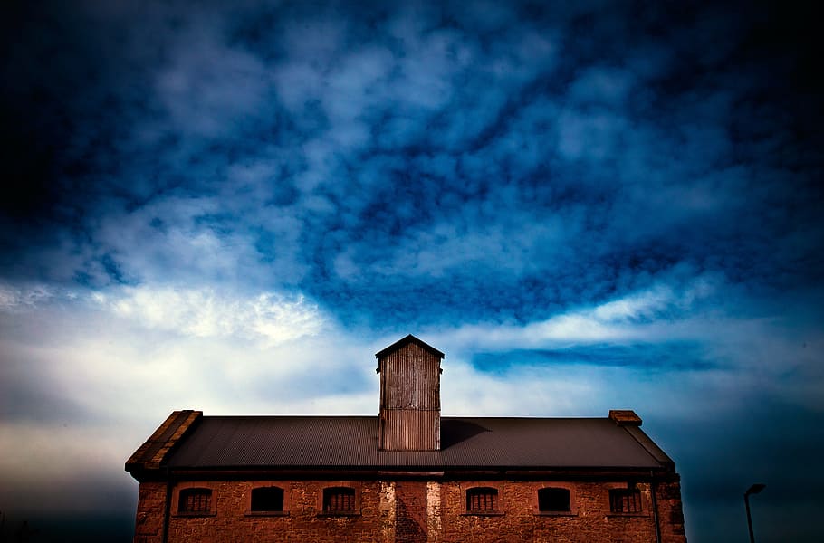 building, architecture, blue, sky, dark, night, clouds, building exterior HD wallpaper