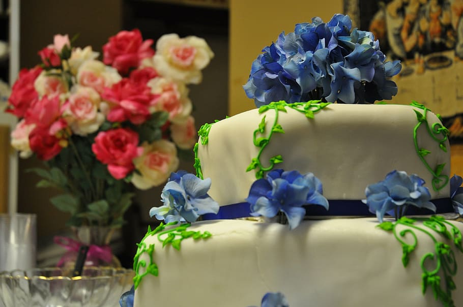 wedding cake, bouquet, decoration, flower, celebration, flowering plant HD wallpaper