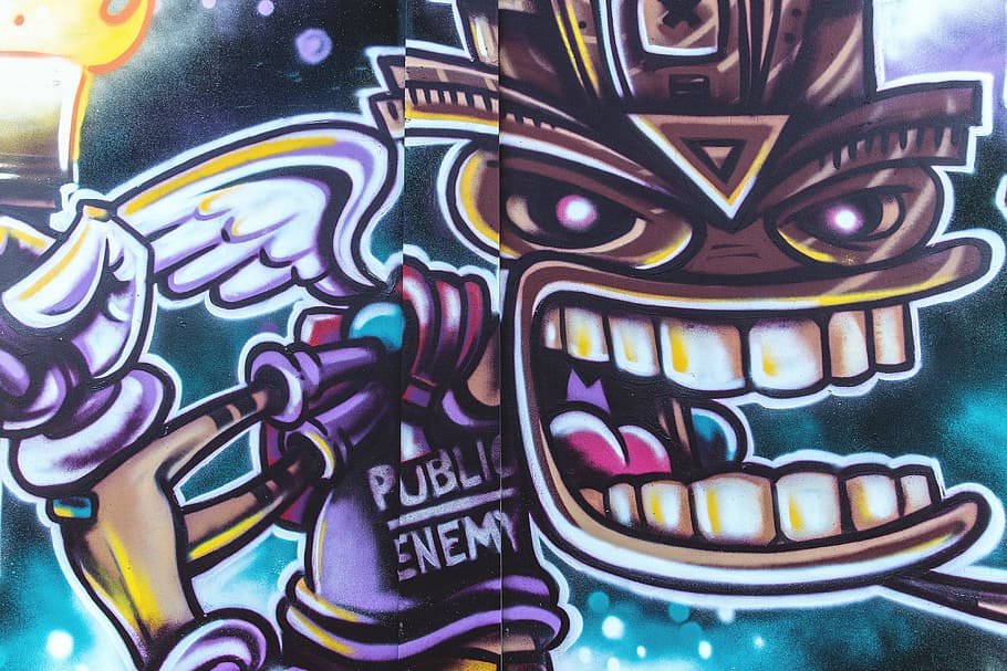 Public Enemy street art captured in Shoreditch, urban, graffiti, HD wallpaper