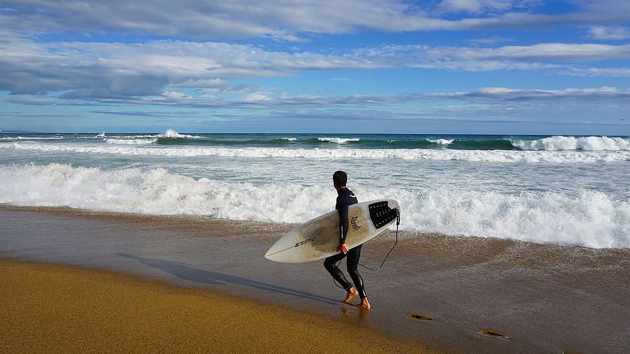 Surf, Barcelona, Waves, Sport, guy, spain, december, seaside HD wallpaper