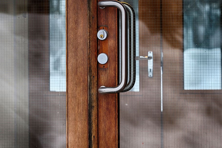 door, wood, outdoor, inside, entrance, safety, no people, handle HD wallpaper