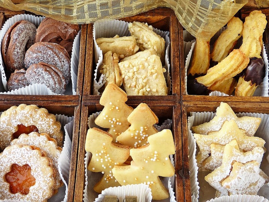 bunch of pastries, cookie, christmas, advent, bake, christmas cookies HD wallpaper