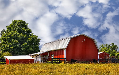 barn, rustic, barns, ohio, digital art, rural, scenic, country HD wallpaper