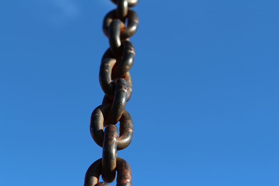 chain, sky, chain li, link, metal, industrial, iron, engineering HD wallpaper