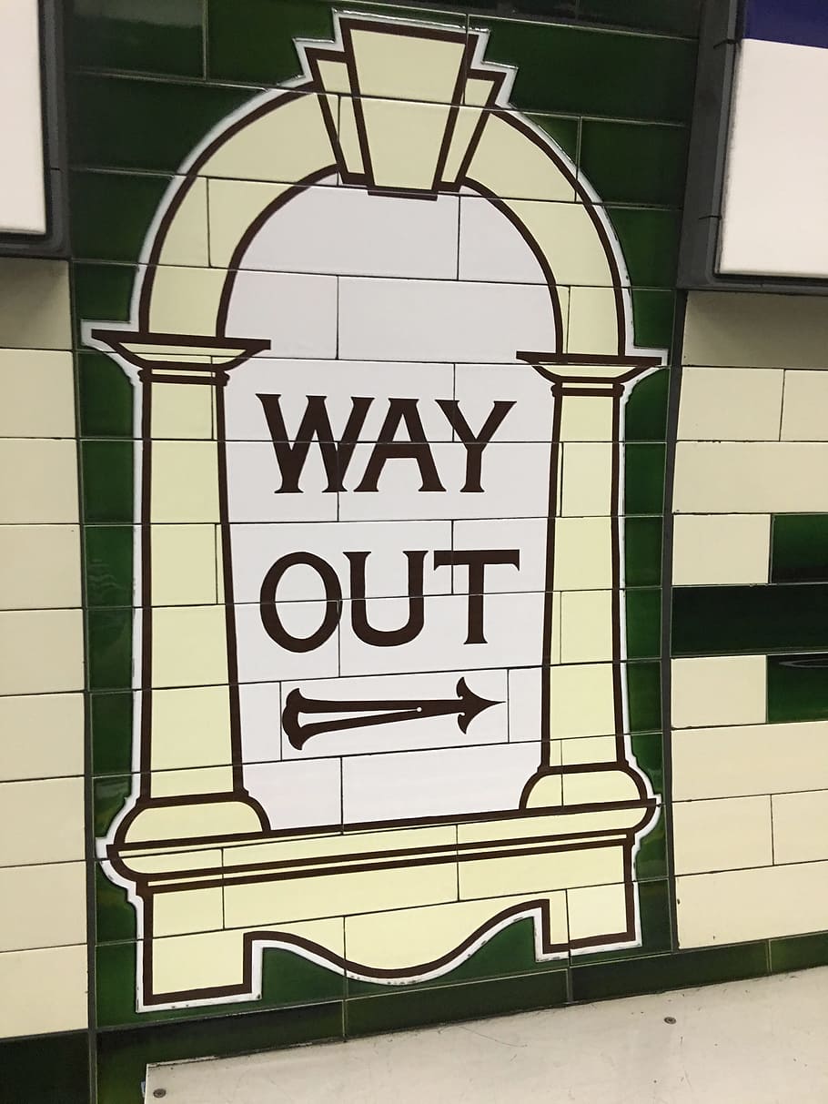 HD wallpaper: This Way Out, Sign, London, underground, tube, building ...