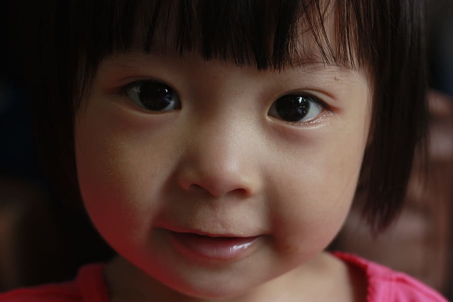 Kids, Eye, Naive, Girls, Face, portrain, small, asia, cure