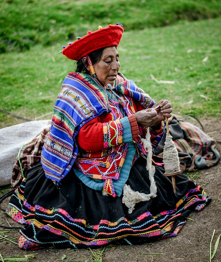 woman wearing multicolored long-sleeved top, chola, peru, inka, HD wallpaper