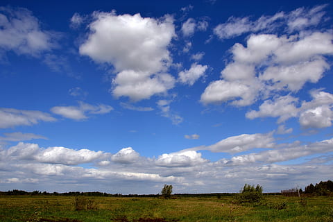 sky, clouds, wind, landscape, nature, motion, horizon, far away HD wallpaper