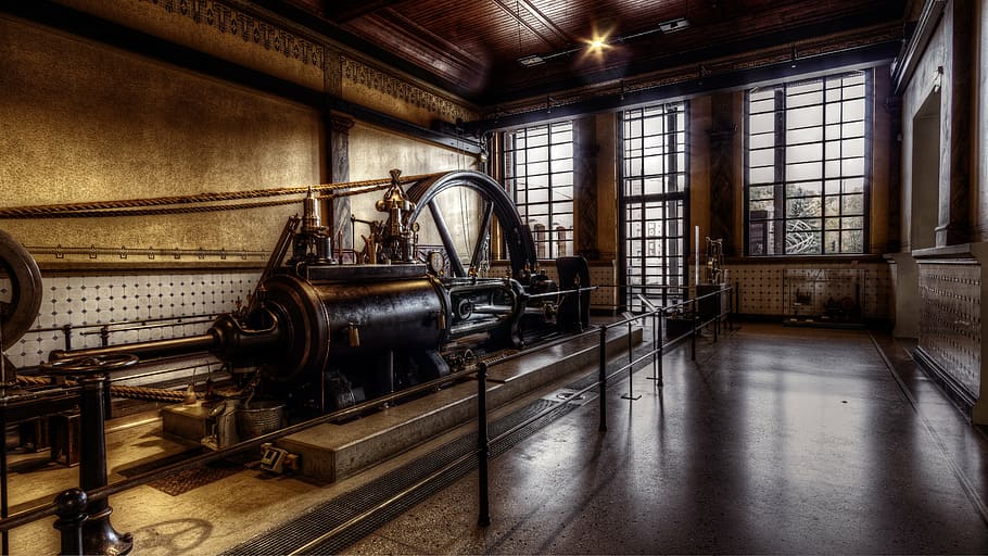 steam engine, technology, hdr, historically, indoors, old, no people HD wallpaper